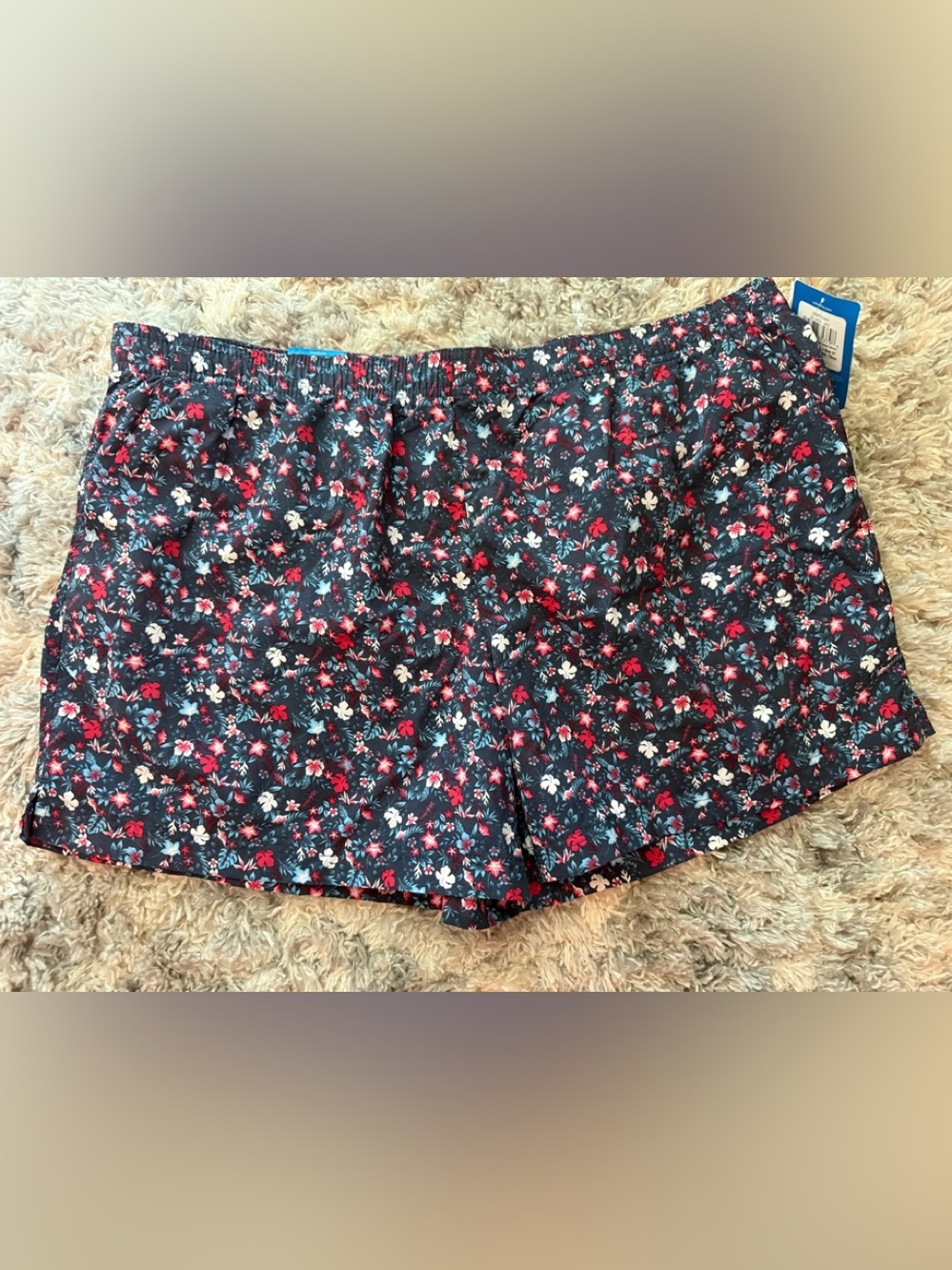 Columbia Women’s Floral Navy Blue Shorts - Lightweight Summer Shorts NWT
